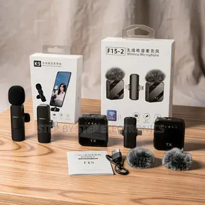 K9,f15-2 Wireless Lavalier Mic 2TX for Phone Camera Vlogging