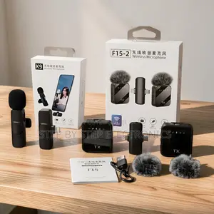 K9,f15-2 Wireless Microphone 2TX Noise Reduction for Podcast