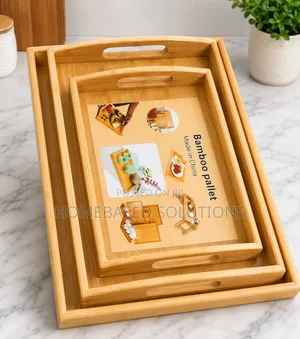 3 in 1 Bamboo Serving Tray 3 PCS in Different Sizes Material: Bambo*