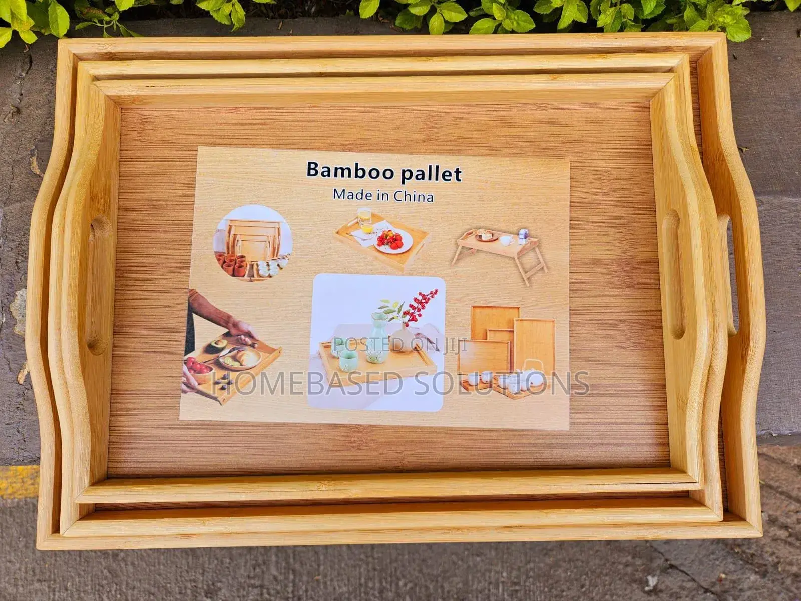 3 in 1 Bamboo Serving Tray 3 PCS in Different Sizes Material: Bambo*