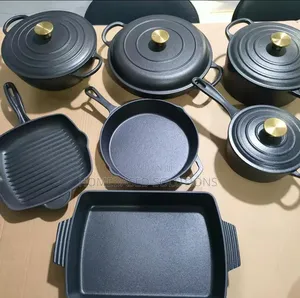 Black 11pcs Cast Iron Heavy Duty Cookware