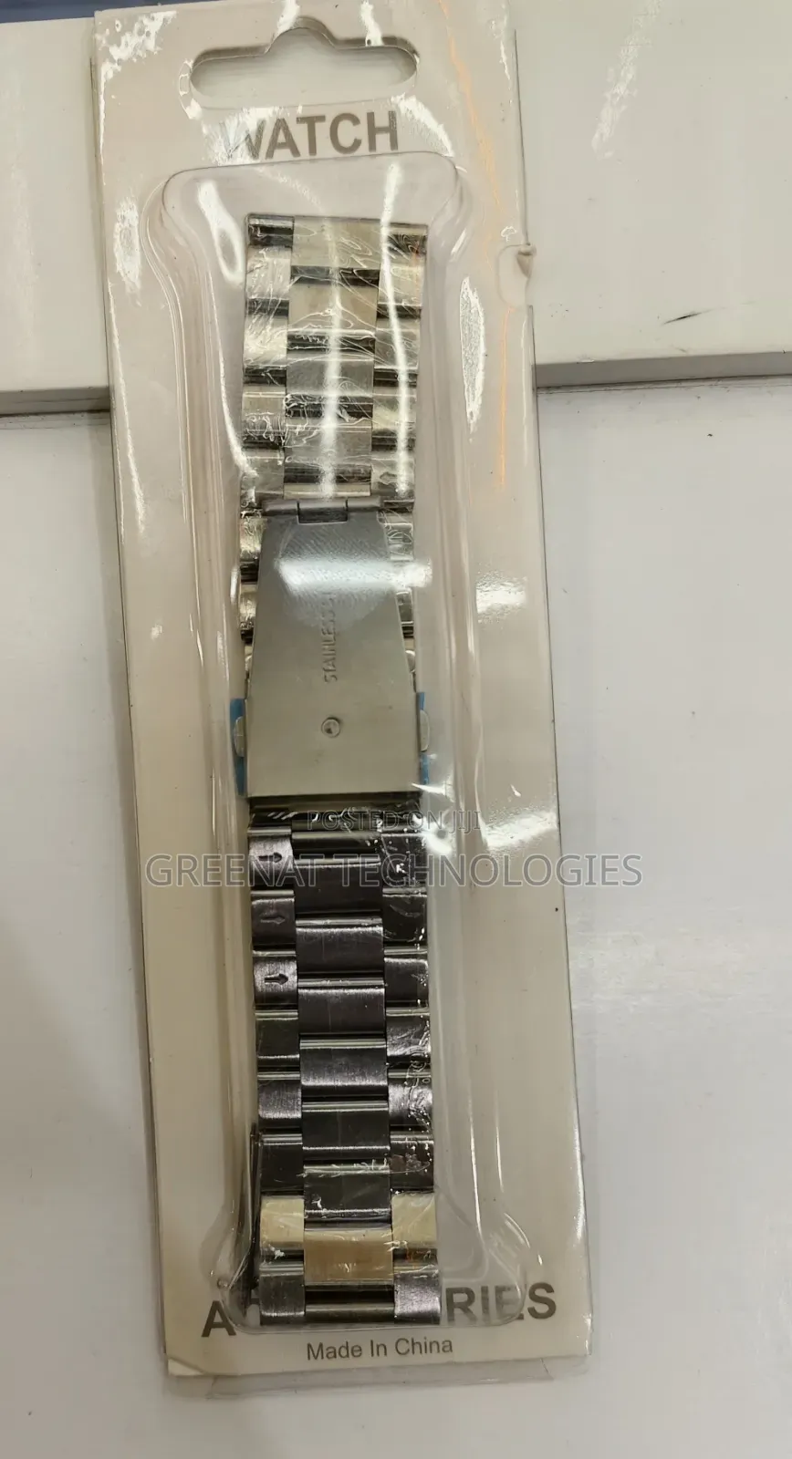 22mm Stainless Steel Smart Watch Strap Metallic Chain Strap Silver