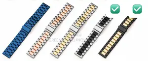 22mm Two-Tone Stainless Steel Smart Watch Strap Metallic Chain Band