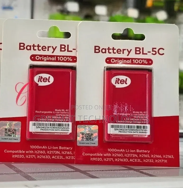Itel BL-5C Battery Original 1000mAh Li-Ion Battery