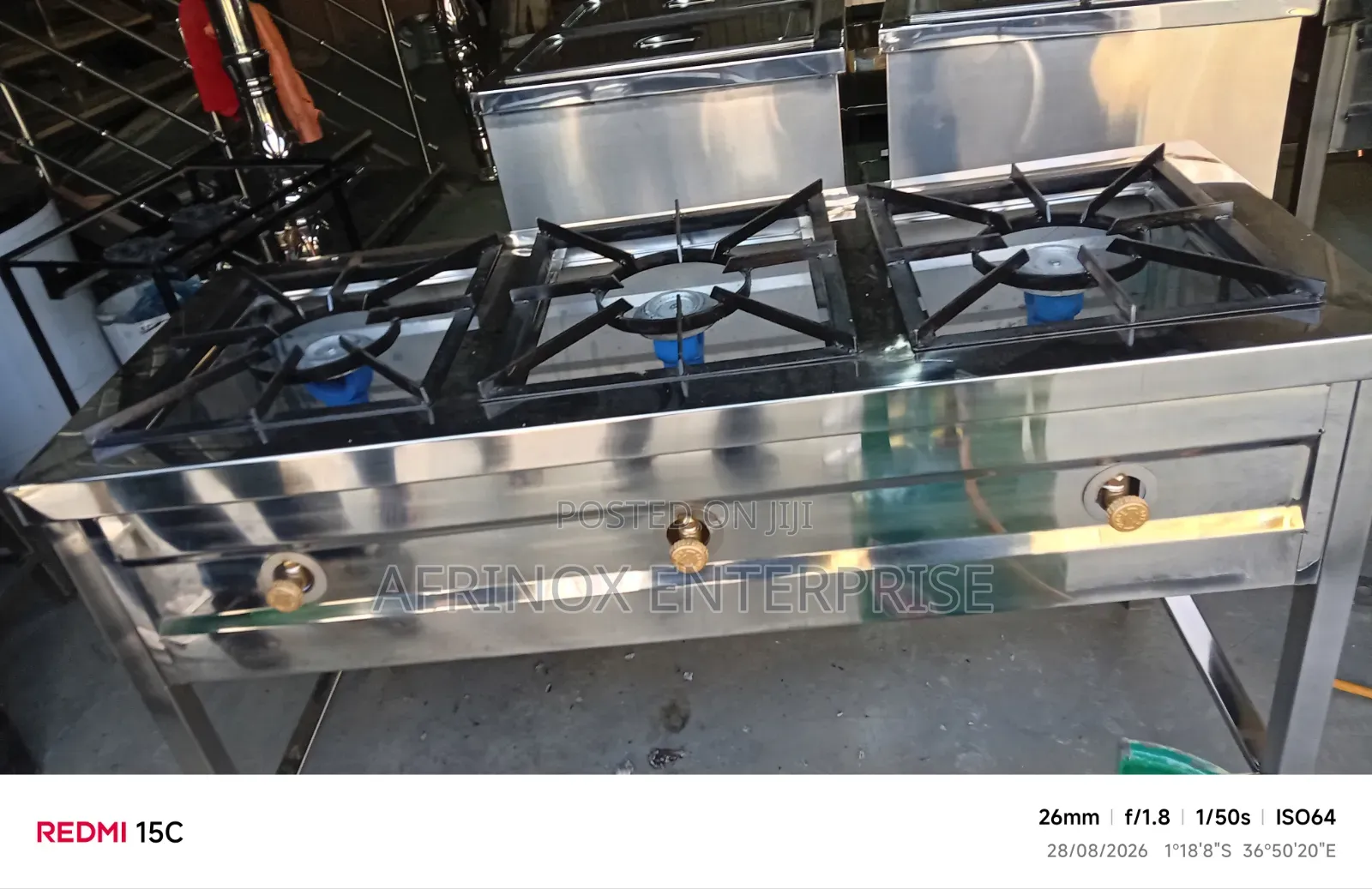 Commercial Gas Burner, Three Burners