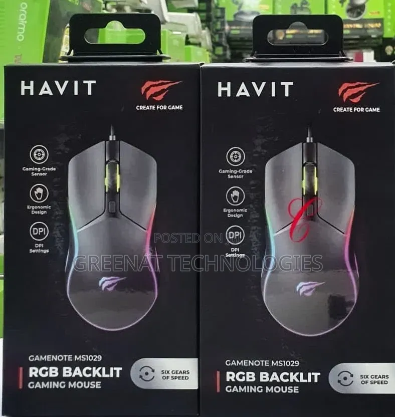 Havit Gamenote MS1029 RGB Backlit Gaming Mouse Six Gears Wired