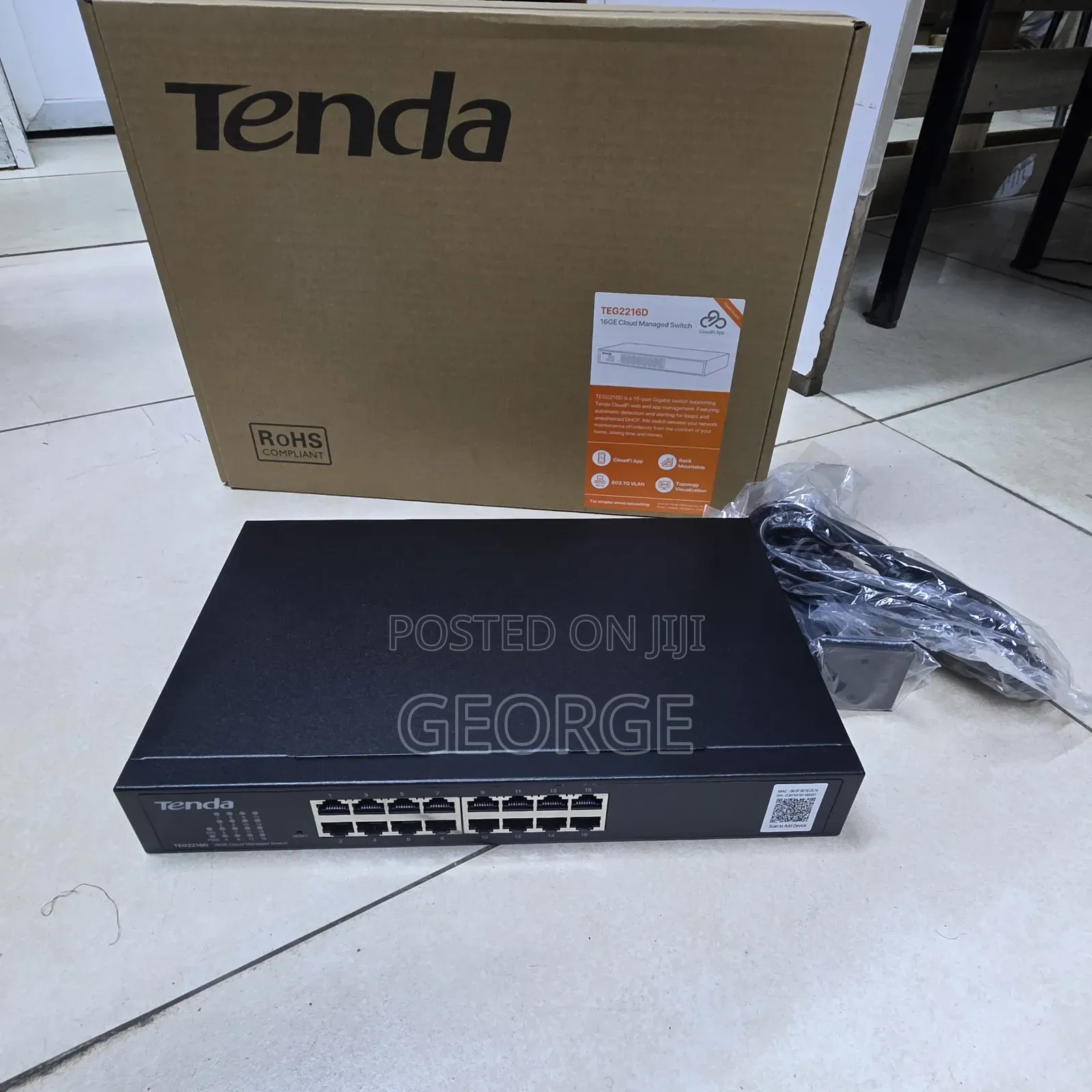 Tenda TEG2216D 16 Port Smart Gigabit Ethernet Network Switch