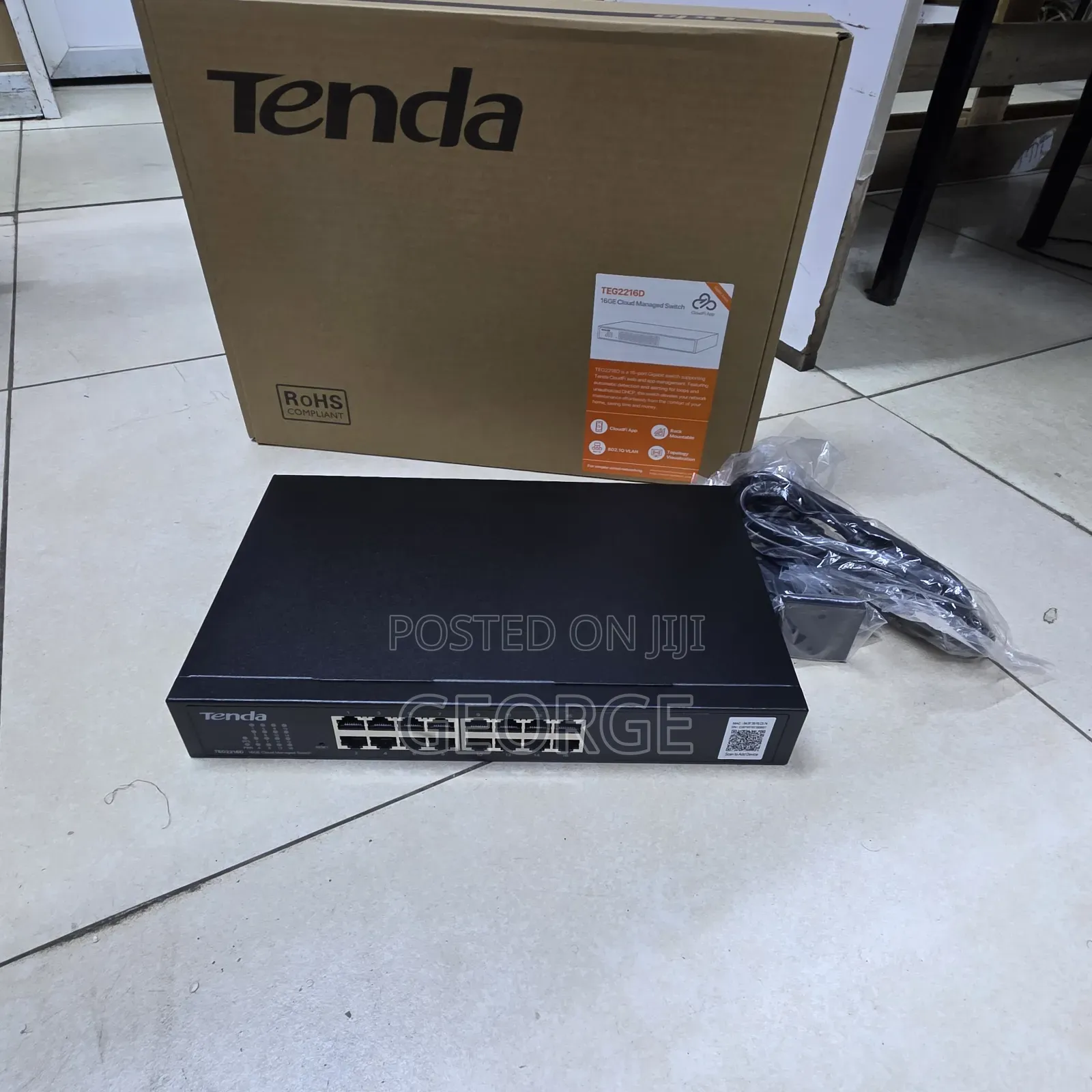 Tenda TEG2216D 16-Port Gigabit Smart Switch for Business Networks