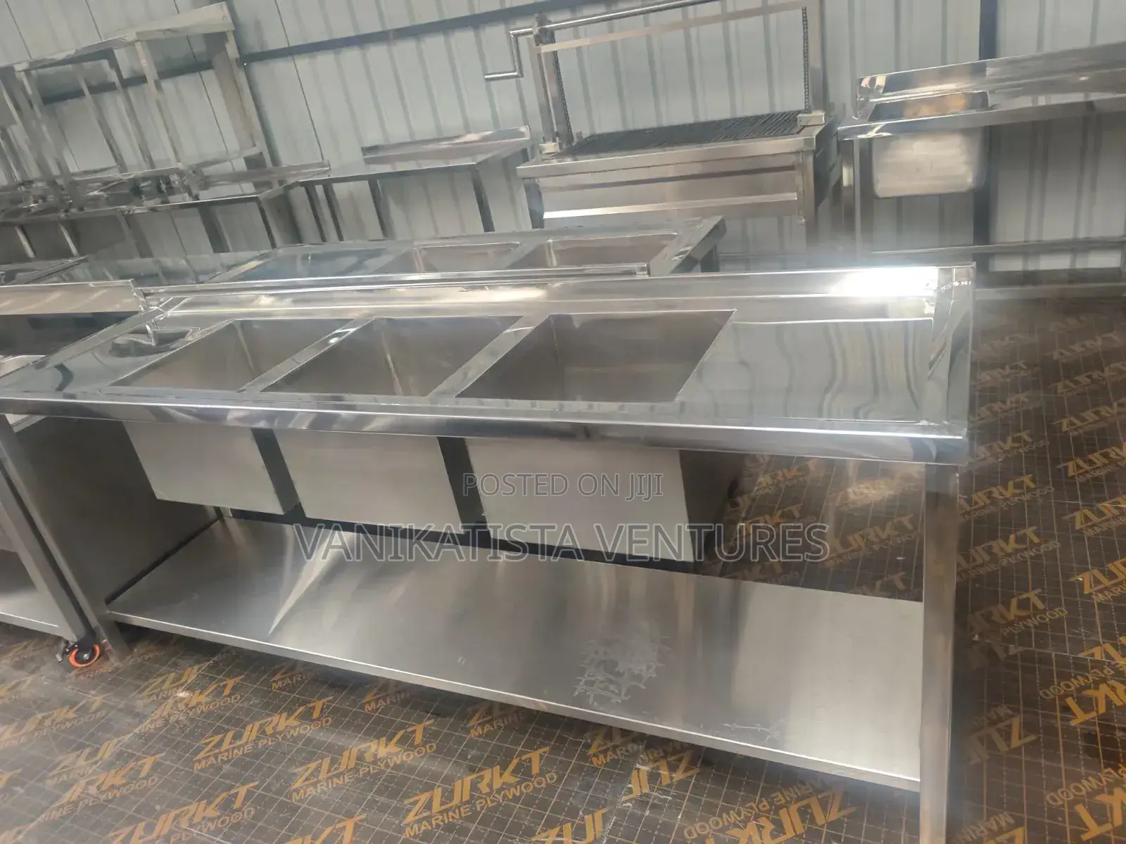 Three Bowls Sink, Stainless