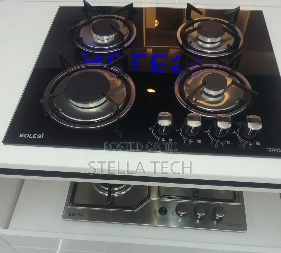Bolesi Hob 4 Gas Burners  Inbuilt Glass Tampared Gas Hod