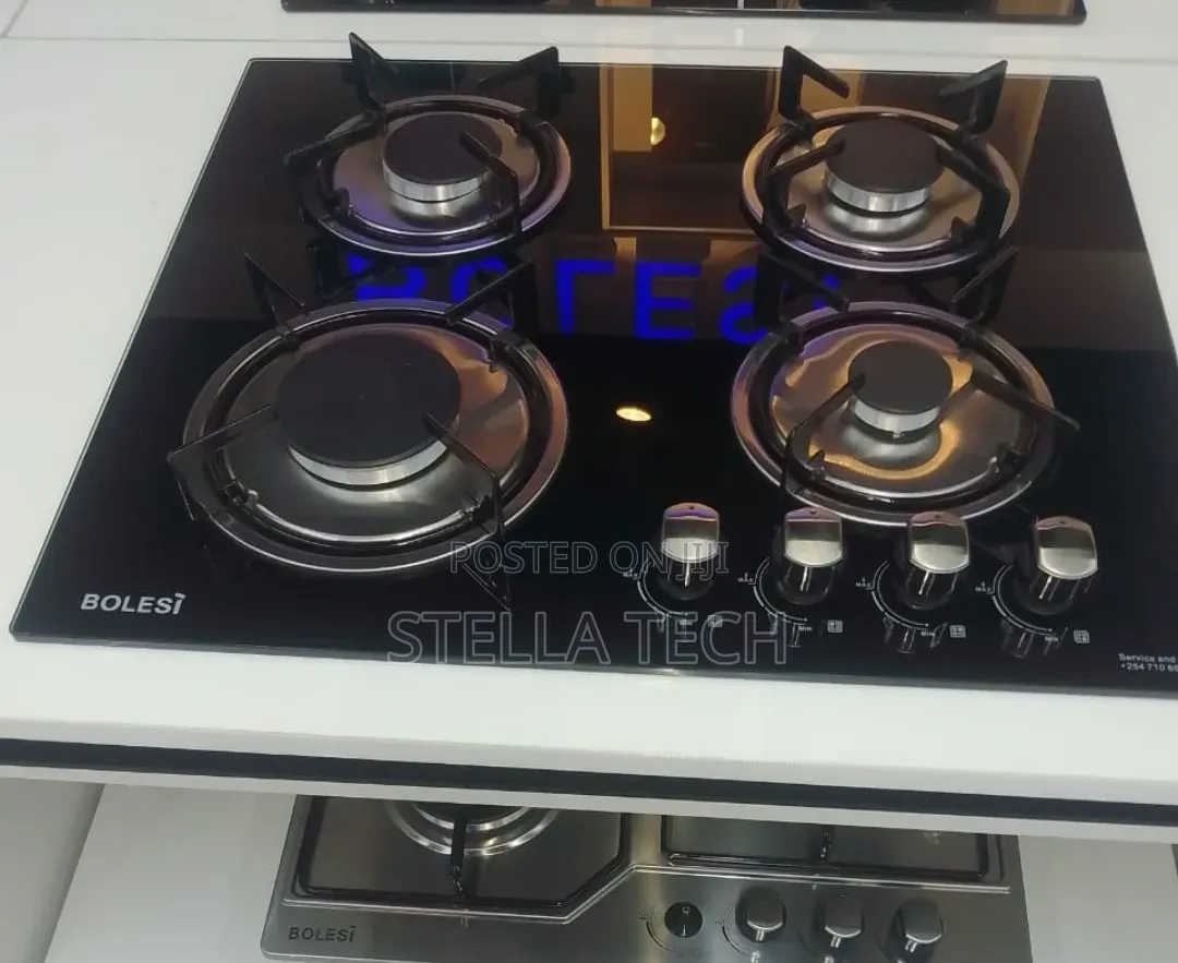 Bolesi Hob 4 Gas Burners  Inbuilt Glass Tampared Gas Hod