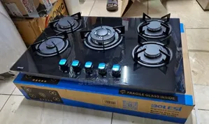 Bolesi Inbuilt 5 Burner Full Gas Tampared Glass Cooker
