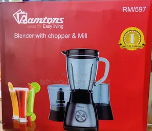 Ramtons 3in1 Blender, Chopper and Grinder Stainless Steel Body RM597