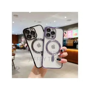 Magnetic Plating Transparent iPhone Case 15/15 Pro/15 Pro Max/16/16 Pr