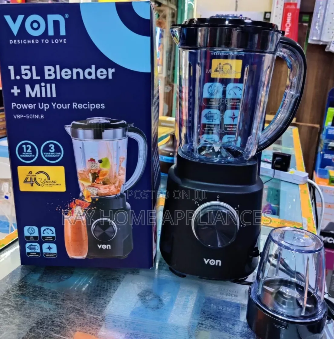 2 in 1 Black Von Blender
