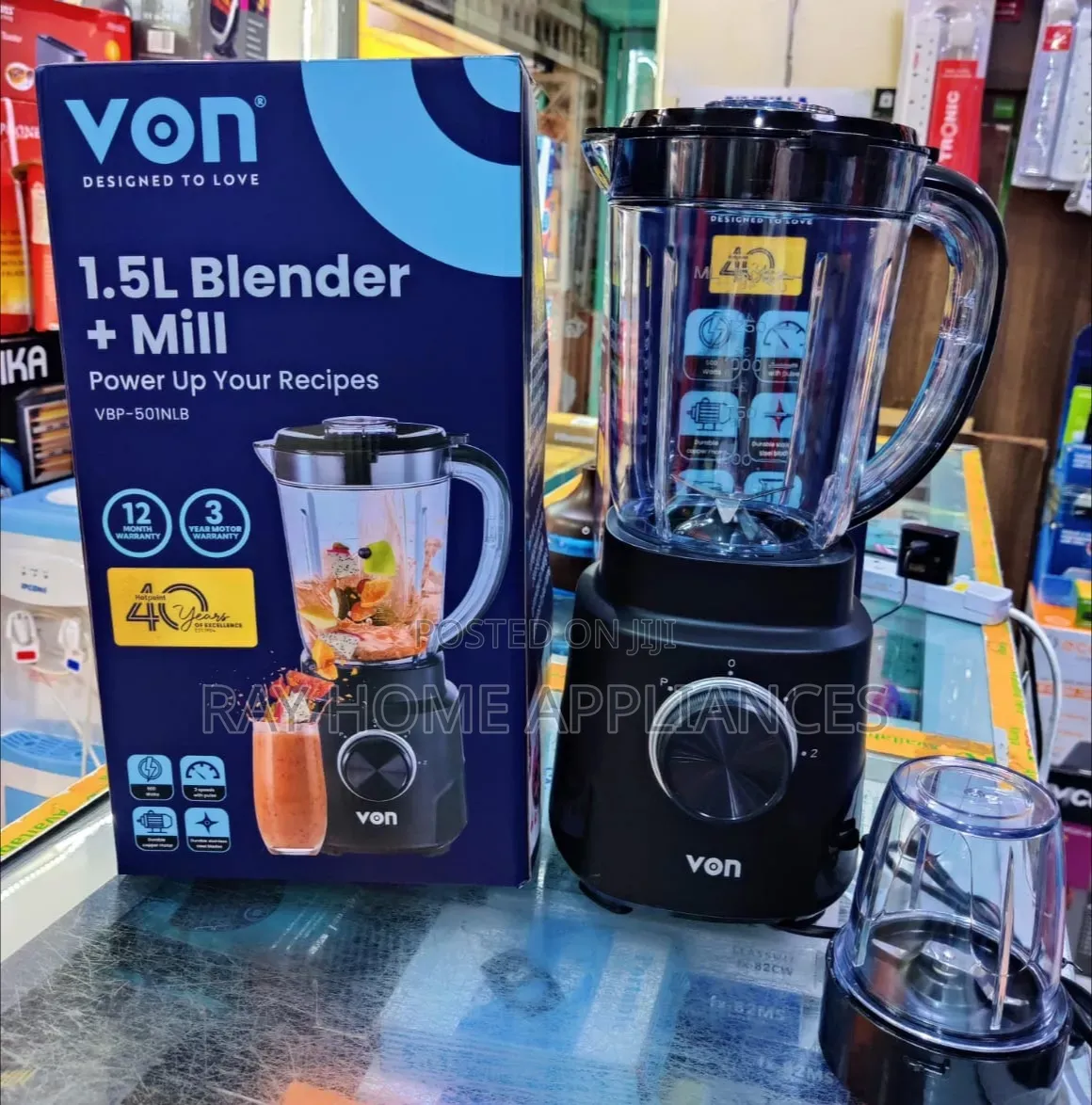 2 in 1 Black Von Blender