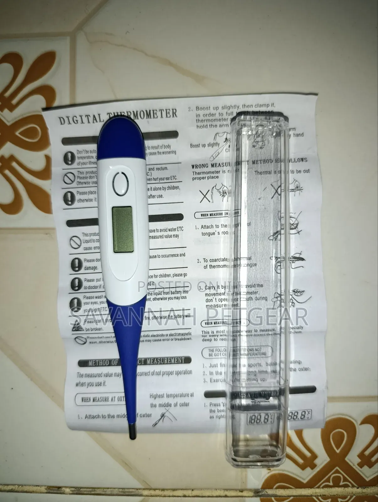 Digital Water Thermometer Accurate Oral Armpit Temperature Readings