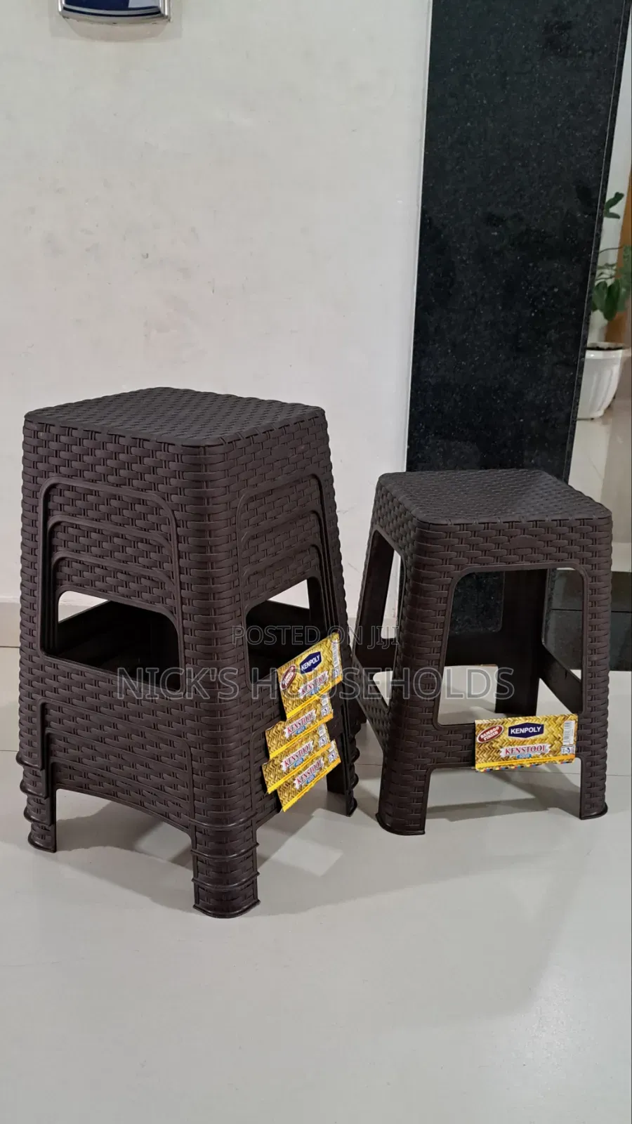 Kenpoly Plastic Stool/ Bamboo Plastic Stools