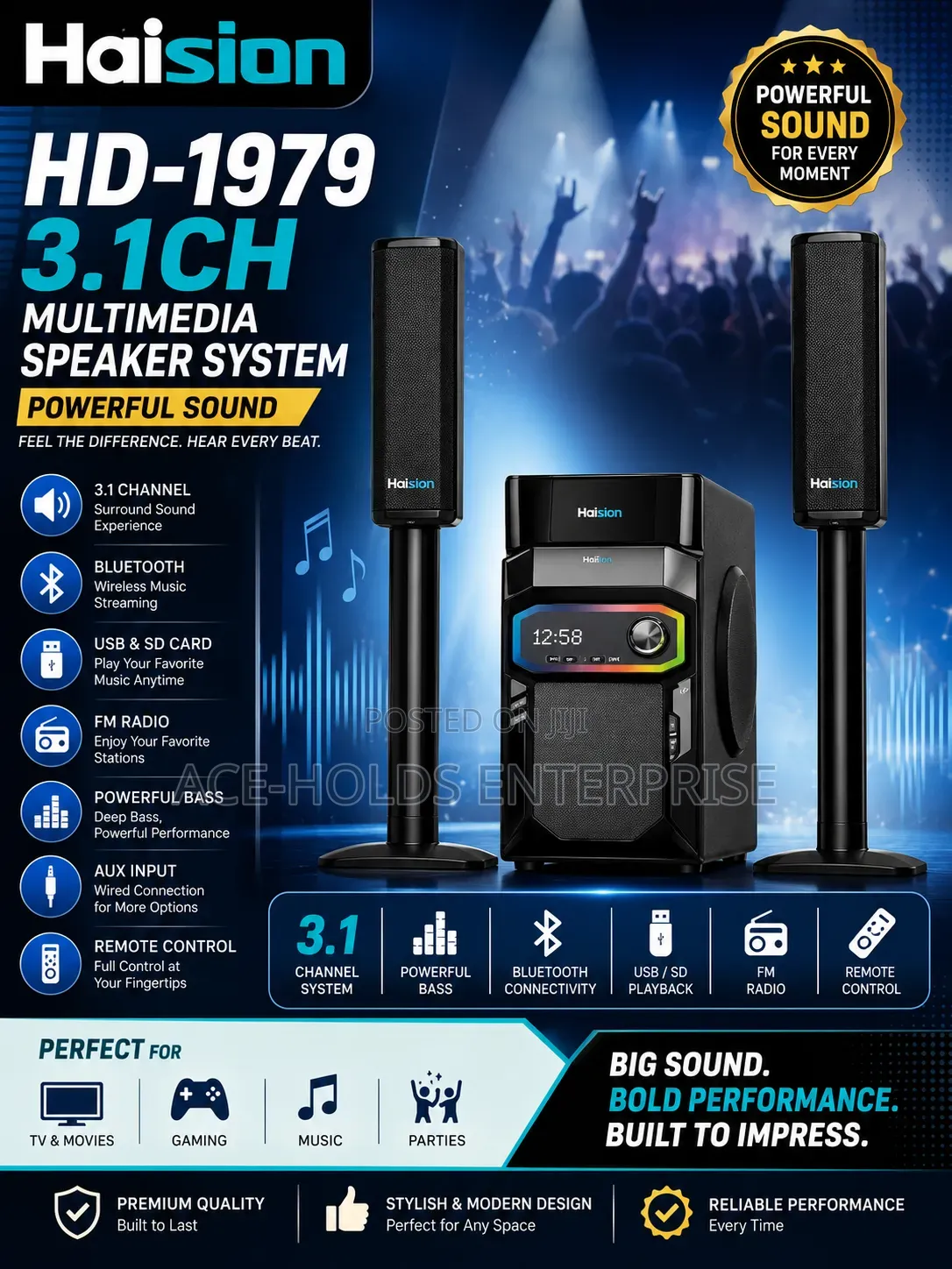 Haision HD-1979 3.1CH Multimedia Speaker System – Powerful Sound