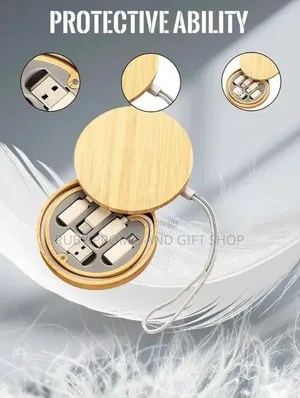6-in- Round Bamboo Charging Cable Kit