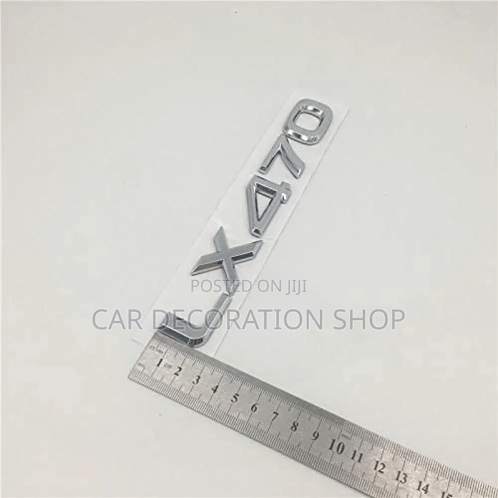 Chrome LX470 Lettering Decal Badge Mounted in Rear Trunk