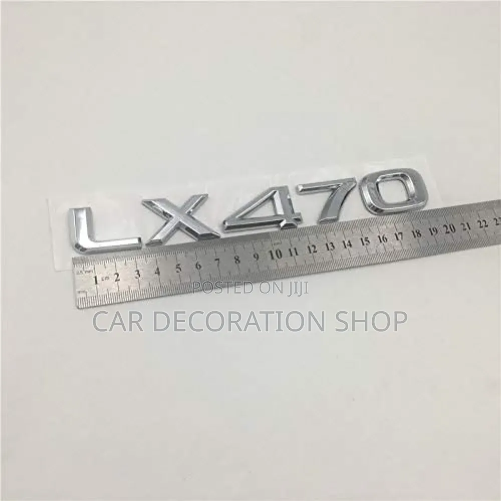 Chrome LX470 Lettering Decal Badge Mounted in Rear Trunk