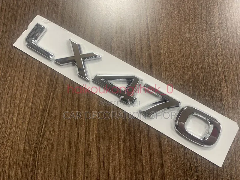 Chrome LX470 Lettering Decal Badge Mounted in Rear Trunk