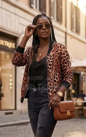 Trendy Bomber Jacket With Ribbed Collar, Cuffs & Hem