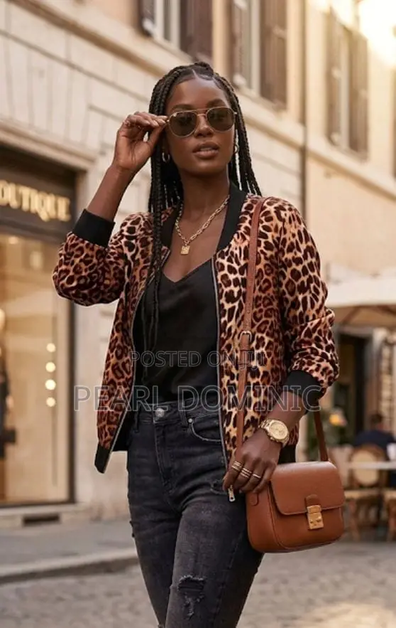Trendy Bomber Jacket With Ribbed Collar, Cuffs & Hem