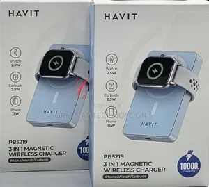 Havit PB5219 3 in 1 10000mAh Magnetic Wireless Charger Power Bank 20W