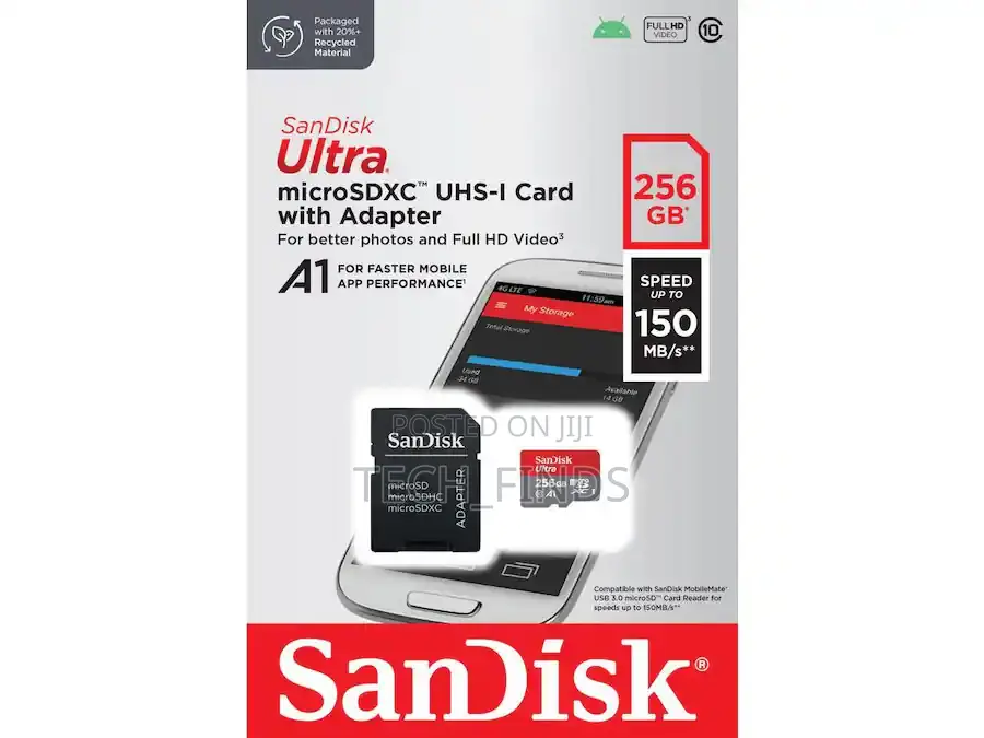 Sandisk MicroSD UHS-I 256GB MicroSD 240mb/S(R) / 160mb/S(W)