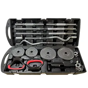 58KG York Adjustable Dumbbell and Barbell Set With Case