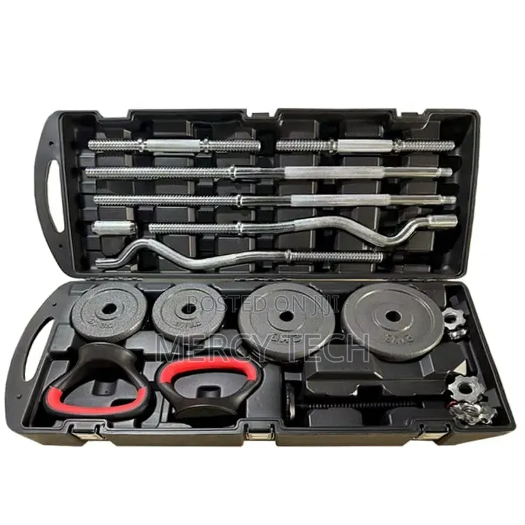 58KG York Adjustable Dumbbell and Barbell Set With Case