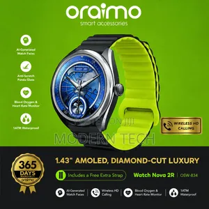 Oraimo Nova 2R Smartwatch – AMOLED Display + Bluetooth Calling
