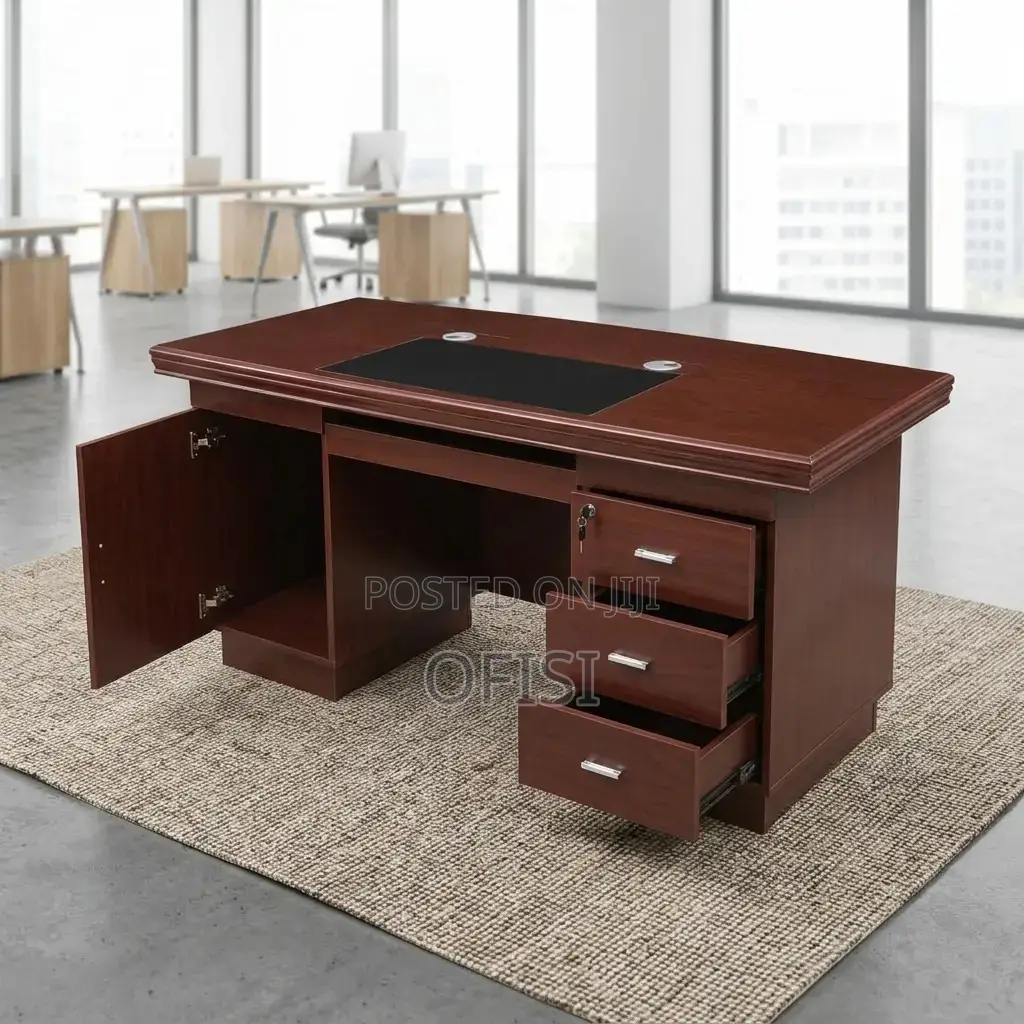 Office Desk; Mahogany 140Cm Executive Office Desk