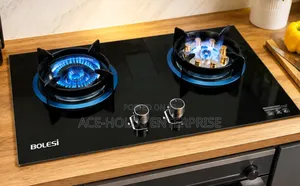 Bolesi Hob 2 Burners,  Sensor - Wok Burner Built-in Tempared Glass