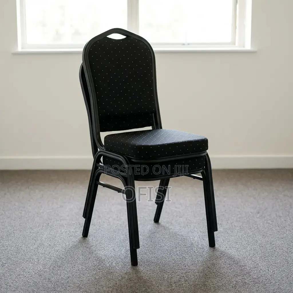Conference Chair; Black Stackable Conference Chair