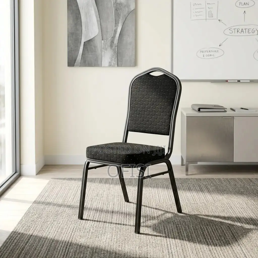 Conference Chair; Black Stackable Conference Chair