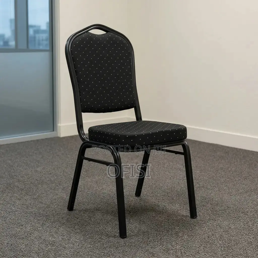 Conference Chair; Black Stackable Conference Chair