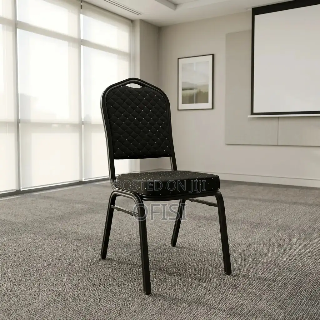 Conference Chair; Black Stackable Conference Chair