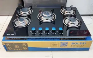 Bolesi Built-in 5 Burner Full Gas Tempared Glass Top Cooker