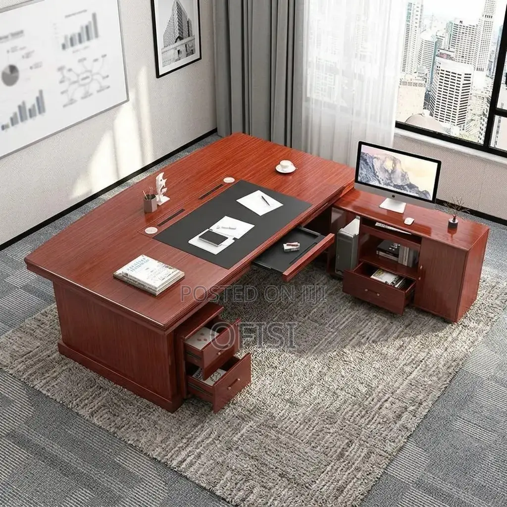 Office Desk; 2 Meters Executive Office L-Shaped Table