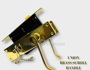 Union Brass Scroll Handle 3 Lever Door Lock