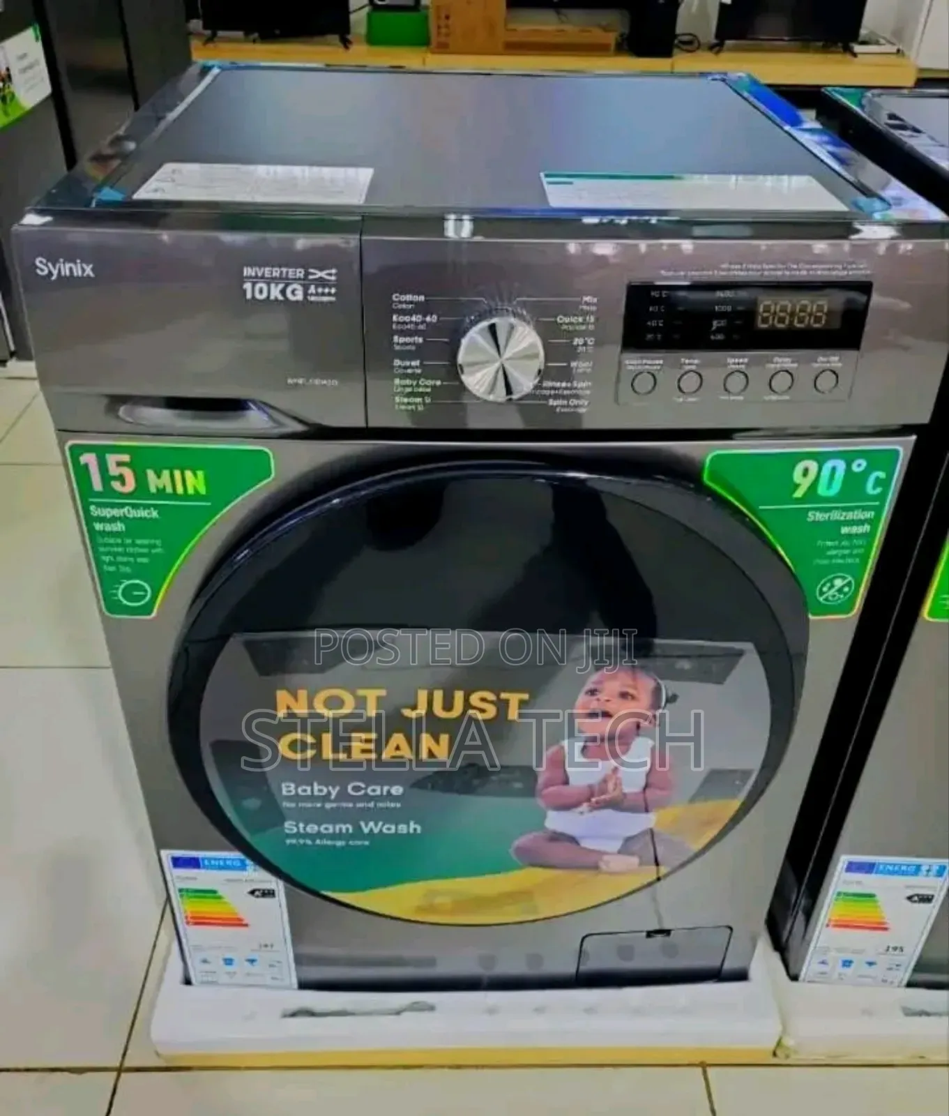 Syinix Washing Machine Front Load,,Wash&spin 10kg