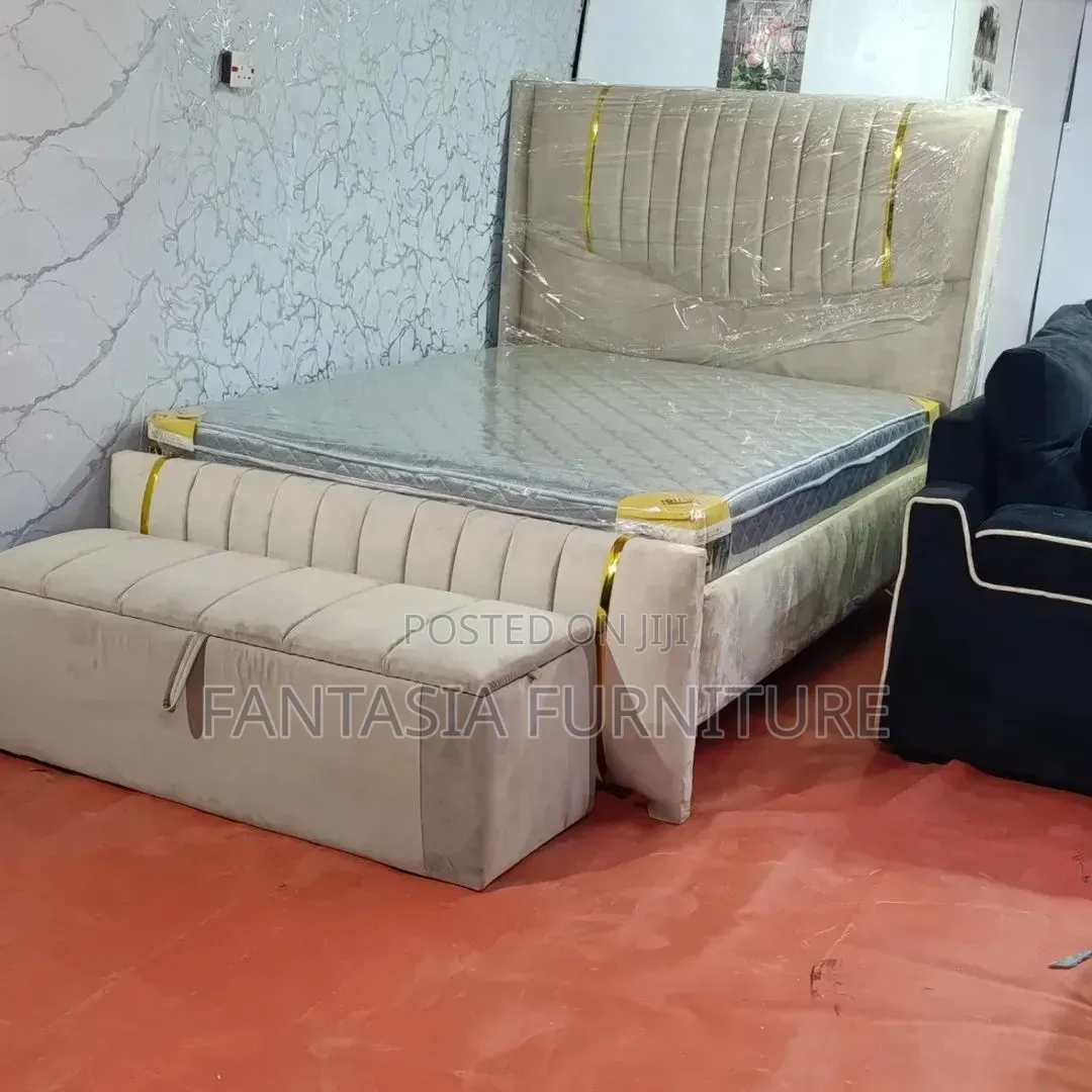 Cream 5 by 6 Bed + Storage