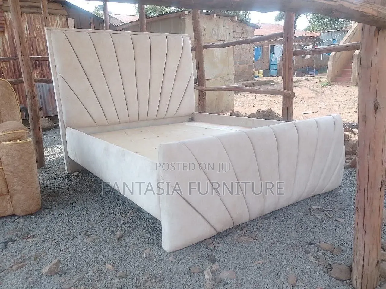 5x6-Foot Beige Bed