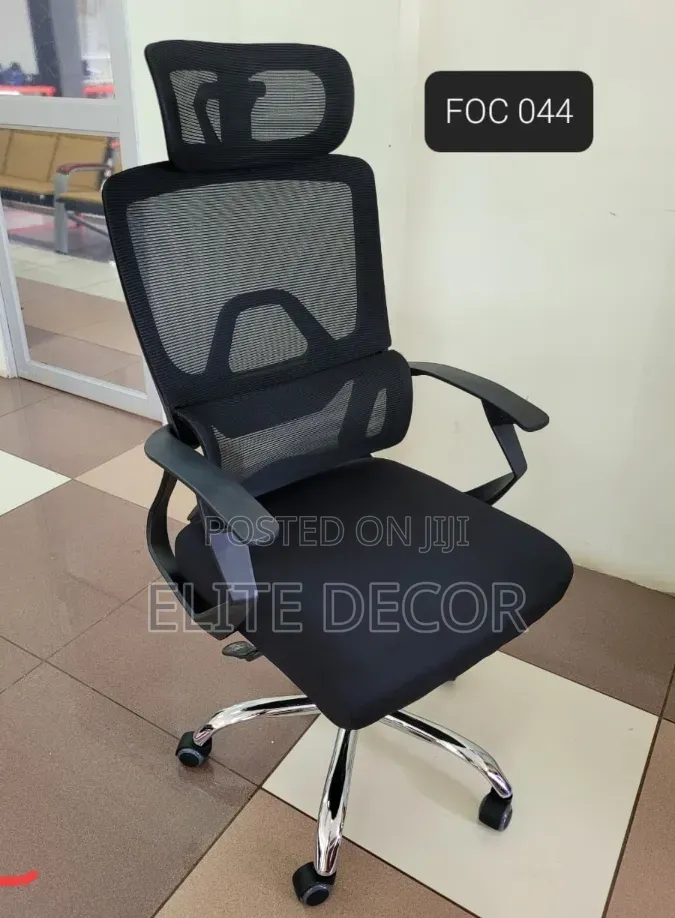 Orthopedic High Back Mesh Office Chair With Headrest & Lumbar Support