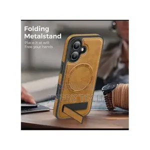 Magnetic Leather Ring Case Stand Suitable for iPhone 17