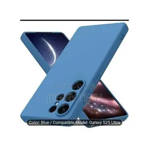 Samsung Blue Silicone Phone Case for the Galaxy S25 Ultra.