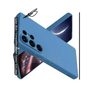 Samsung Blue Silicone Phone Case for the Galaxy S25 Ultra.